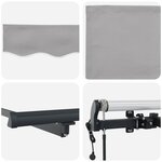 vidaXL Auvent Rétractable Gris clair 500 × 300 cm Tissu et Aluminium