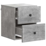 vidaXL Cabinet de chevet mural 2 pièces Gris béton 33 x 34 5 x 40 cm