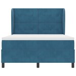 vidaXL Lit à ressorts avec matelas bleu foncé 140 x 190 cm en velours