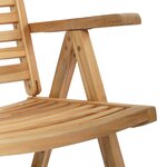 Chaises de jardin vidaXL pliantes 4 Pièces en bois massif de teck
