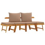 vidaXL Banc de jardin avec coussins 2 en 1 bois d'acacia massif