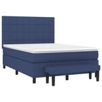 vidaXL Sommier à lattes de lit avec matelas Bleu 140x190 cm Tissu