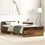 vidaXL Cadre de lit sans matelas vieux bois 90x200 cm bois ingénierie