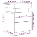 Table de chevet vidaXL avec lumières LED 2 Pièces Chêne noir 35x39x55 cm