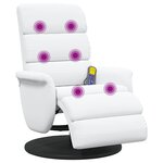 vidaXL Fauteuil de massage inclinable Blanc 71 x 98 x 106 cm Faux cuir