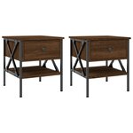 vidaXL Tables de chevet 2 Pièces chêne marron 40x42x45 cm bois ingénierie