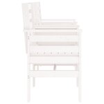 vidaXL Banc de jardin avec table 2 places blanc bois massif de pin