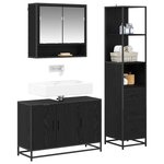 vidaXL Ensemble de mobilier de salle de bain 3 Pièces Chêne noir