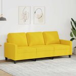 vidaXL Canapé à 3 places Jaune clair 180 cm Tissu