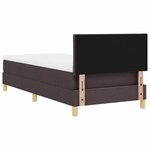vidaXL Lit boxspring avec matelas Marron foncé 100 x 200 cm tissu