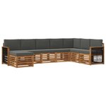 vidaXL Ensemble de canapés d'extérieur 6 Pièces Naturel et Anthracite
