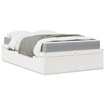 vidaXL Lit avec matelas blanc 140x190 cm bois massif de pin