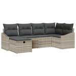 vidaXL Ensemble de canapé de jardin 6 Pièces Gris clair 55 x 62 x 69 cm