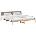 vidaXL Cadre de lit Marron et taupe 200 x 200 cm Bois massif en pin