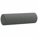 vidaXL Canapé 3 places avec oreillers gris foncé 180 cm tissu