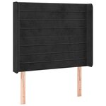 vidaXL Tête de lit avec oreilles Noir 103x16x118/128 cm Velours