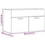 vidaXL Armoire d'évier Gris béton 80x38 5x46 cm Aggloméré