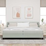 vidaXL Lit à ressorts avec matelas Gris clair 200 x 200 cm Velours