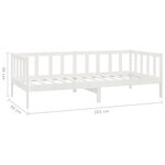 vidaXL Lit de repos avec matelas 90x200 cm Blanc Bois de pin massif