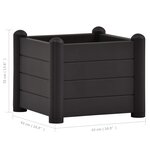 vidaXL Lit surélevé de jardin PP Anthracite 43x43x35 cm