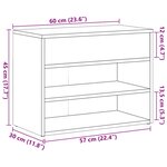 vidaXL Banc à chaussures vieux bois 60x30x45 cm bois d'ingénierie