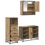 vidaXL Ensemble de mobilier de salle de bain 3 Pièces Chêne artisanal