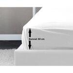Drap Housse 100  coton 180 x 200 x 30 cm blanc