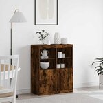 vidaXL Buffet chêne fumé 81x37x100 cm bois d'ingénierie