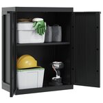 vidaXL Armoire de rangement d'extérieur noir 65x37x85 cm PP