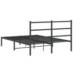 vidaXL Cadre de lit métal avec tête de lit noir 140x200 cm