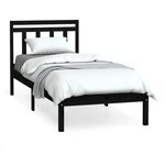 vidaXL Cadre de lit sans matelas noir bois massif