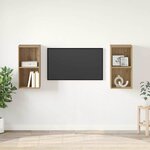 vidaXL Meuble TV mural 2 Pièces Chêne artisan 37 x 37 x 72 cm
