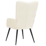 vidaXL Chaise de relaxation Blanc crème Velours