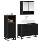 vidaXL Ensemble de mobilier de salle de bain 3 Pièces Chêne noir
