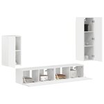 vidaXL Ensemble meuble TV 4 Pièces Blanc brillant Bois d'ingénierie