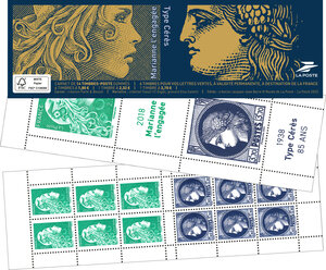 Carnet de timbres Marianne l'engagée - Type Cérès - Salon d'Automne 2023