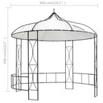 vidaXL Belvédère 300 x 290 cm Blanc Rond