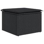 vidaXL Salon de jardin 8 Pièces avec coussins noir résine tressée
