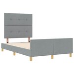 vidaXL Cadre de lit avec tête de lit Gris clair 120 x 190 cm tissu