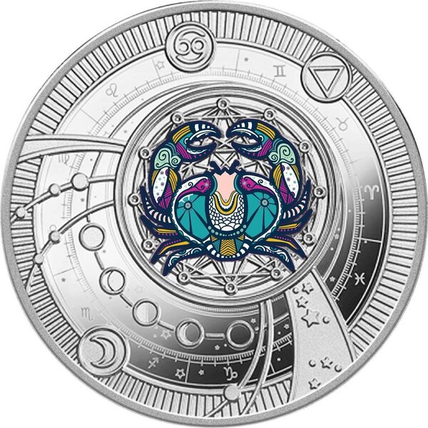 Monnaie CANCER Pendant Zodiac Signs 2025 Argent 500 Francs Cameroon 2025