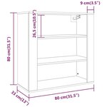 vidaXL Armoire murale Noir 80x33x80 cm Bois d'ingénierie