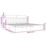 vidaXL Cadre de lit métal sans matelas et tête de lit blanc 193x203 cm
