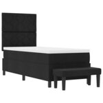 vidaXL Lit à ressorts avec matelas Noir 80 x 200 cm tissu