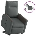 vidaXL Fauteuil inclinable électrique gris foncé tissu