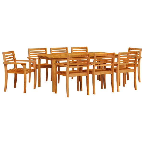 vidaXL Ensemble de table à manger 9 Pièces Naturel 180 x 90 x 75 cm