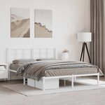 vidaXL Cadre de lit métal avec tête de lit blanc 160x200 cm