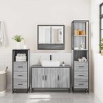 vidaXL Ensemble de meubles de salle de bain 4 Pièces sonoma gris