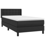 vidaXL Sommier à lattes de lit avec matelas Noir 80x200cm Similicuir