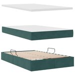 vidaXL Lit avec rangement et LED Vert foncé 120 x 200 cm Velours
