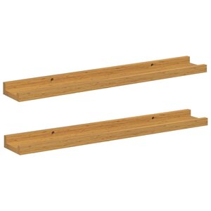 vidaXL Étagère Murale 2 Pièces Beige 60 x 9 x 3 cm Bois d'ingénierie
